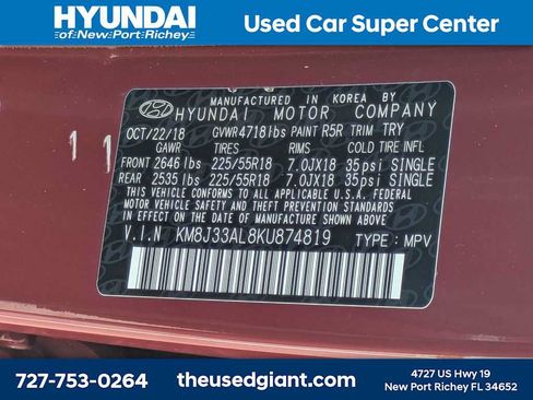 Used 2019 Hyundai Tucson SEL w/ Cargo Package FWD image 37