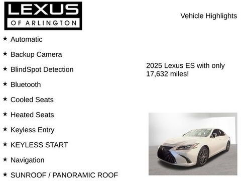 Used 2025 Lexus ES 350 w/ Premium Package FWD image 8