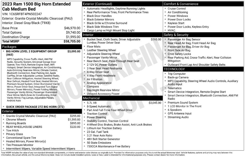 Used 2023 RAM 1500 Big Horn AWD/4WD image 19