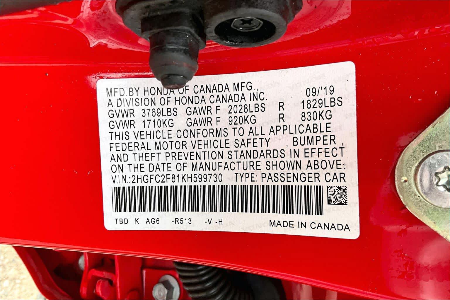 Certified 2019 Honda Civic Sport image 35