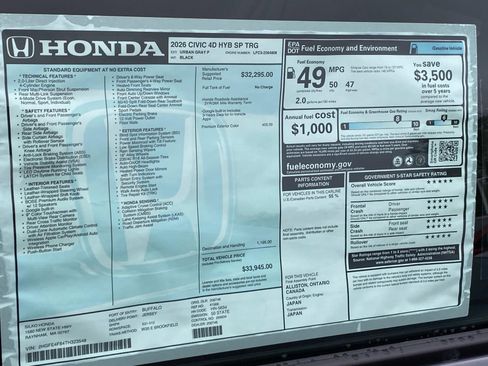 New 2026 Honda Civic Sport Touring image 16