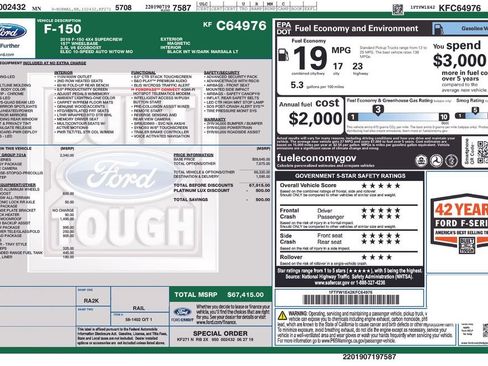 Used 2019 Ford F150 Platinum w/ Equipment Group 701A Luxury image 38