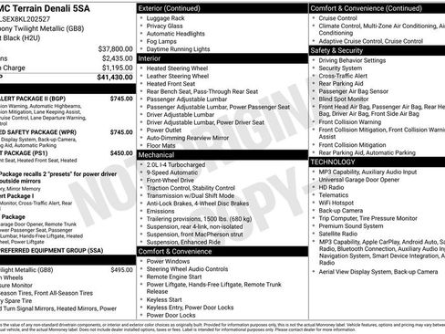 Used 2019 GMC Terrain Denali w/ Advanced Safety Package FWD image 30