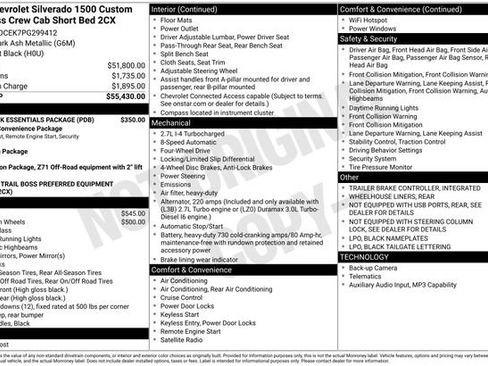 Used 2023 Chevrolet Silverado 1500 Custom Trail Boss w/ LPO, Dark Essentials Package image 11