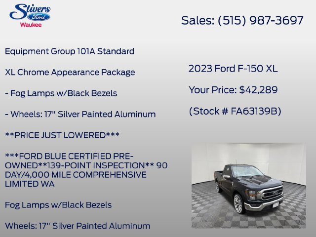 Used 2023 Ford F150 XL w/ XL Chrome Appearance Package RWD image 8