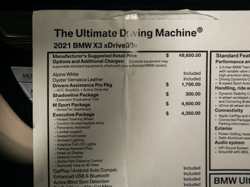 Used 2021 BMW X3 xDrive30e w/ Executive Package image 48