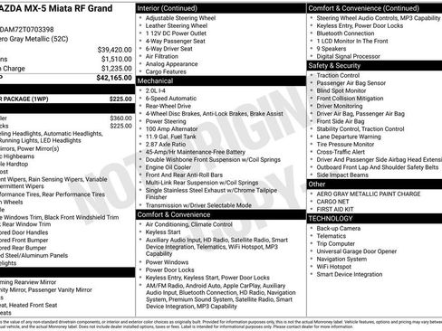 New 2026 MAZDA MX-5 Miata RF Grand Touring w/ Weather Package RWD image 4