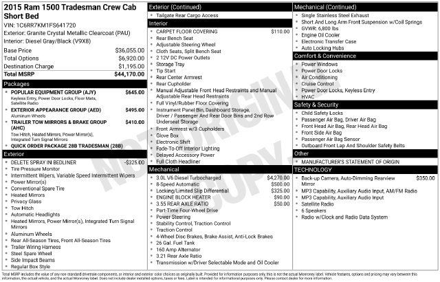 Used 2015 RAM 1500 Tradesman w/ Popular Equipment Group AWD/4WD image 15
