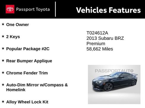 Used 2013 Subaru BRZ Premium w/ Popular Pkg 2C RWD image 9