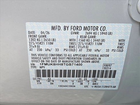 New 2026 Ford Explorer Platinum w/ LUX Leather Package AWD/4WD image 18