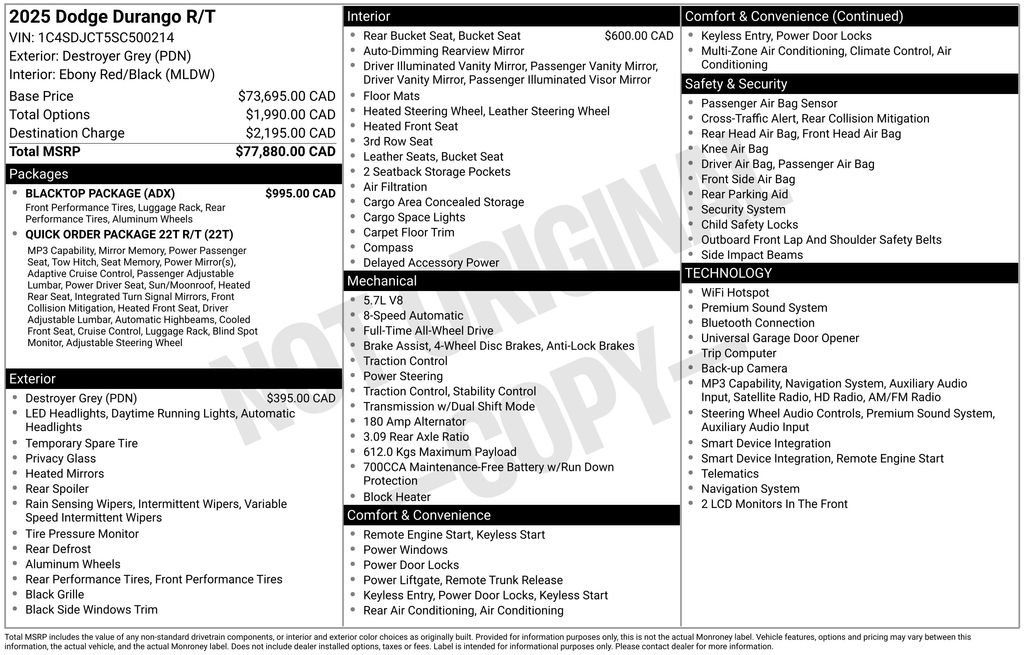 Used 2025 Dodge Durango R/T w/ Blacktop Package AWD/4WD image 4