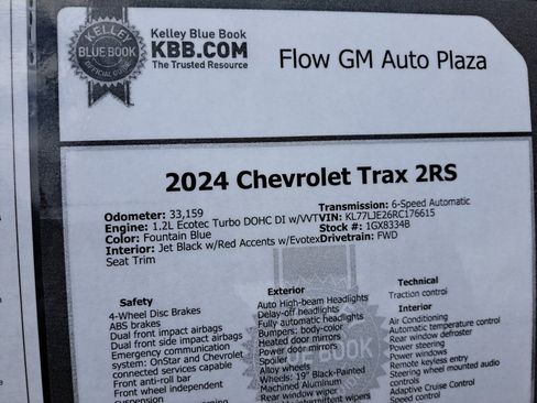 Used 2024 Chevrolet Trax RS w/ Driver Confidence Package FWD image 35
