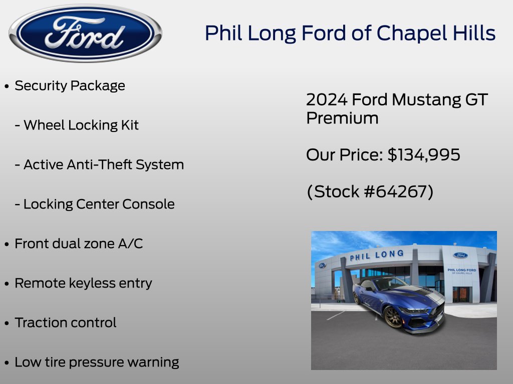 New 2024 Ford Mustang GT Premium w/ GT Performance Package RWD image 8