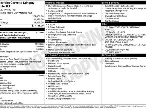 Used 2023 Chevrolet Corvette Stingray Convertible w/ LPO, Roadside Safety Package RWD image 23