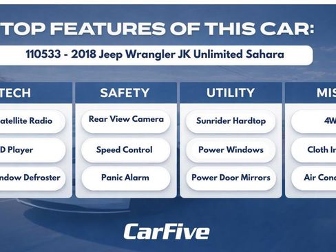 Used 2018 Jeep Wrangler Unlimited Sahara w/ Connectivity Group AWD/4WD image 26