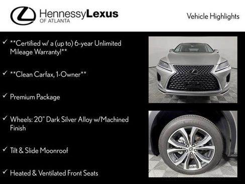 Certified 2022 Lexus RX 350 FWD w/ Premium Package image 12