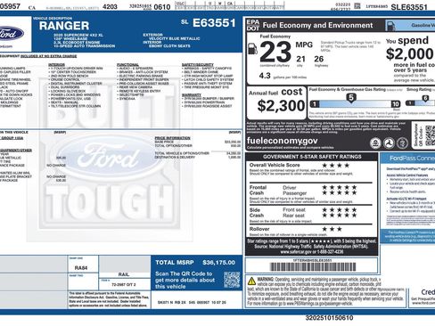 Used 2025 Ford Ranger XL w/ Trailer Tow Package RWD image 16