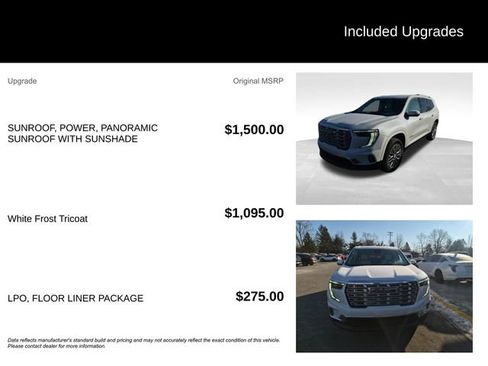 Used 2024 GMC Acadia Denali w/ LPO, Floor Liner Package image 7