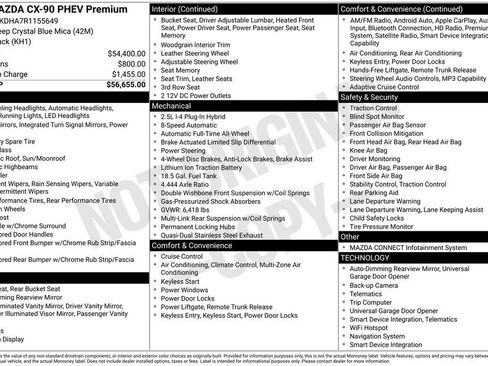 Certified 2024 MAZDA CX-90 Plug-In Hybrid w/ Premium Pkg AWD/4WD image 19