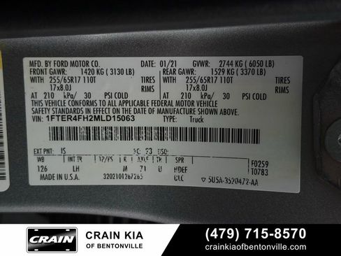 Used 2021 Ford Ranger XLT w/ Equipment Group 301A Mid image 34