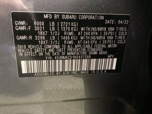 Certified 2022 Subaru Ascent Premium w/ Convenience Package image 14