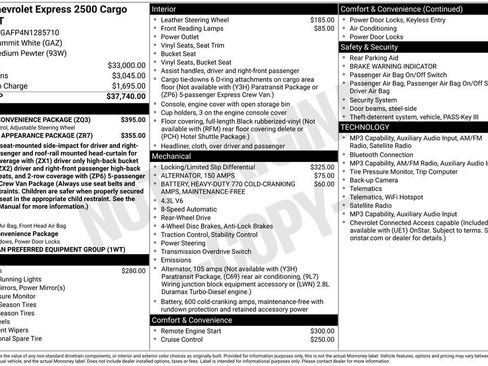 Used 2022 Chevrolet Express 2500 w/ Driver Convenience Package RWD image 4