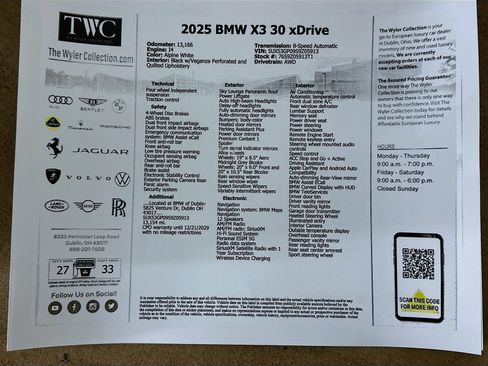 Used 2025 BMW X3 xDrive30i w/ Premium Package AWD/4WD image 46