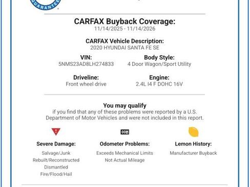 Used 2020 Hyundai Santa Fe SE image 2