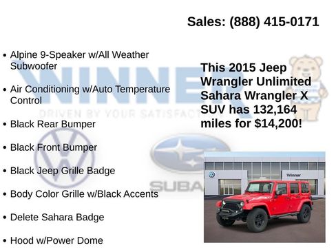 Used 2015 Jeep Wrangler Unlimited Sahara image 15