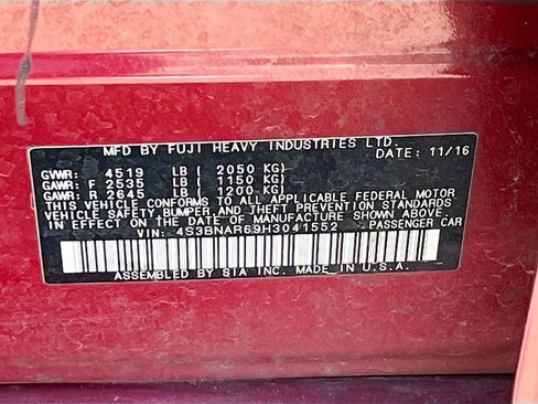 Used 2017 Subaru Legacy 2.5i Sport w/ Popular Package #2A AWD/4WD image 31