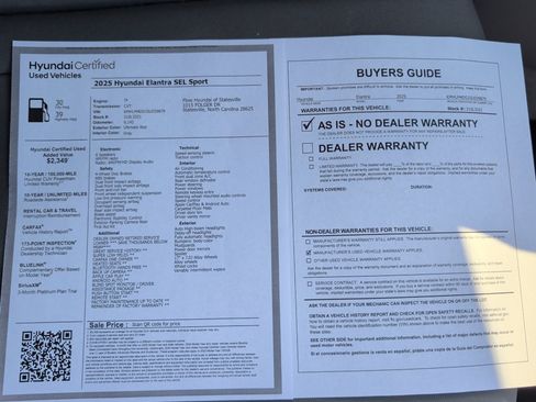 Certified 2025 Hyundai Elantra Sport FWD image 33