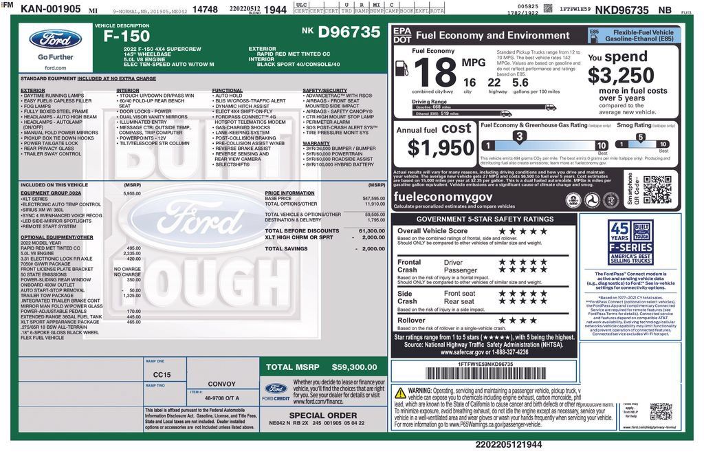 Used 2022 Ford F150 XLT w/ Equipment Group 302A High AWD/4WD image 73