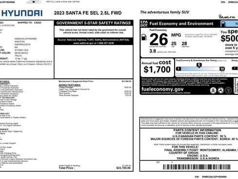 Used 2023 Hyundai Santa Fe SEL w/ Cargo Package FWD image 49