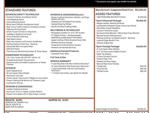 Used 2023 Genesis GV70 3.5T Sport w/ Sport Prestige Package image 55