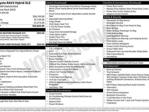 Used 2021 Toyota RAV4 XLE w/ XLE Grade Weather Package AWD/4WD image 2