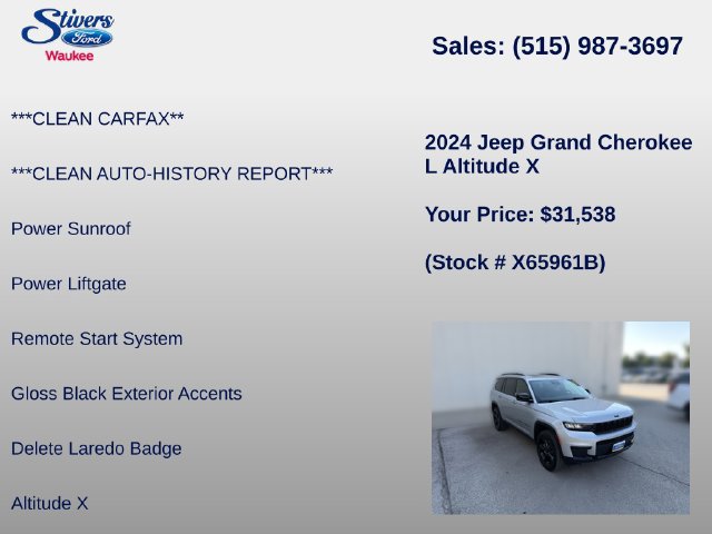 Used 2024 Jeep Grand Cherokee L Altitude AWD/4WD image 28