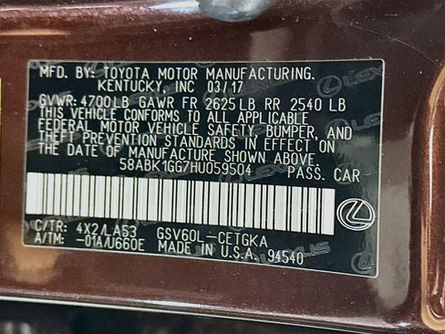 Used 2017 Lexus ES 350 w/ Premium Package FWD image 12