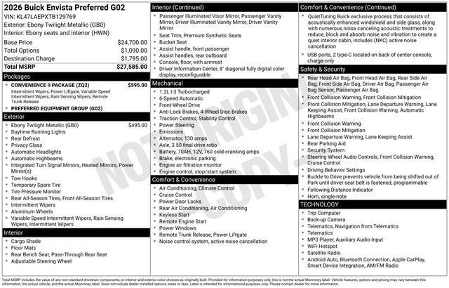 New 2026 Buick Envista Sport Touring w/ Convenience II Package FWD image 24