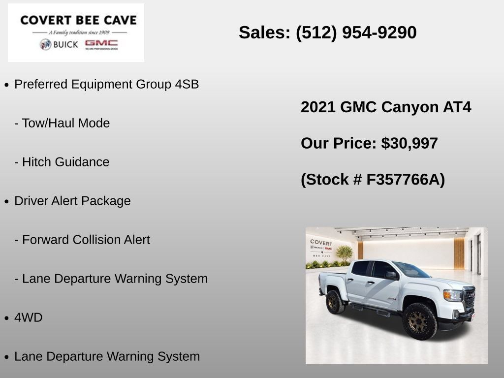 Used 2021 GMC Canyon AT4 w/ Driver Alert Package AWD/4WD image 7