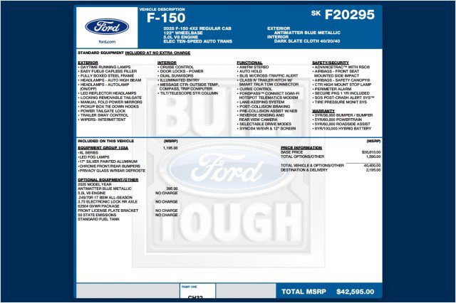 Used 2025 Ford F150 XL w/ Equipment Group 103A High RWD image 2