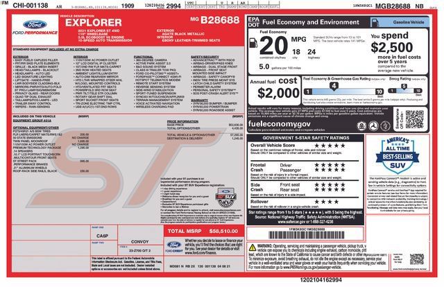 Used 2021 Ford Explorer ST w/ Equipment Group 401A AWD/4WD image 7