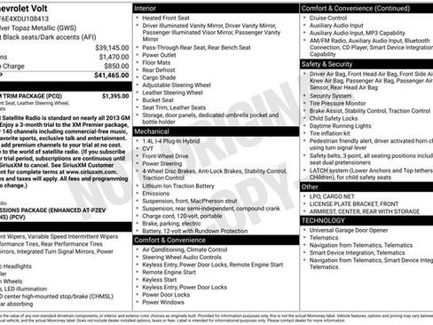 Used 2013 Chevrolet Volt Premium w/ Premium Trim Package FWD image 31