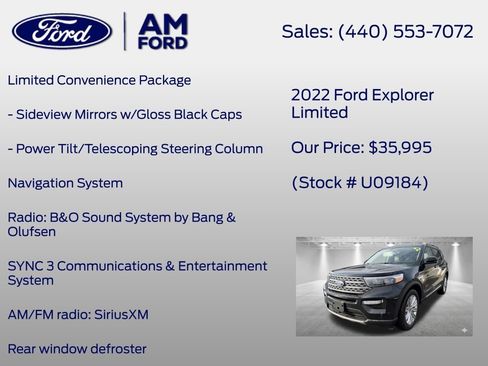Used 2022 Ford Explorer Limited w/ Equipment Group 301A AWD/4WD image 13