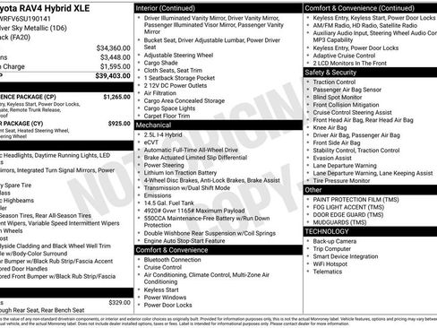 Used 2025 Toyota RAV4 XLE w/ Convenience Package AWD/4WD image 2