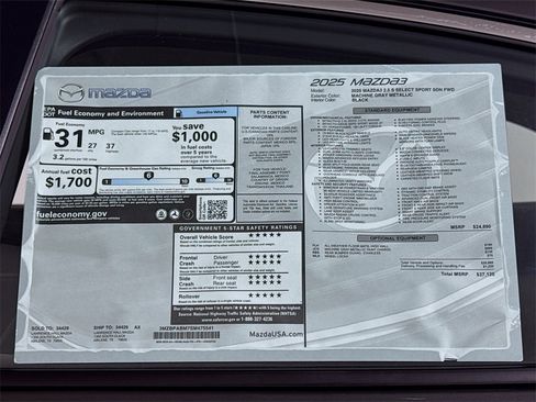New 2025 MAZDA MAZDA3 s image 19