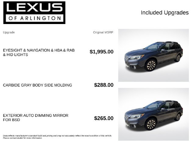 Used 2017 Subaru Outback 2.5i Limited AWD/4WD image 4