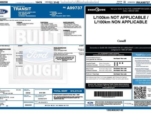 Used 2024 Ford Transit 250 148 High Roof Extended AWD w/ Load Area Protection Package image 2