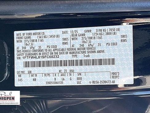 New 2025 Ford F150 Tremor w/ Equipment Group 402A High image 13