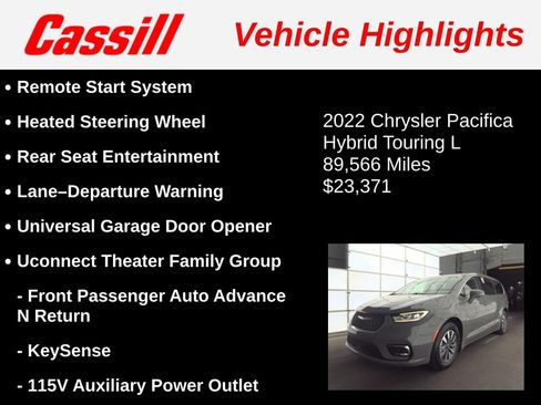 Used 2022 Chrysler Pacifica Touring-L w/ Uconnect Theater Family Group FWD image 3