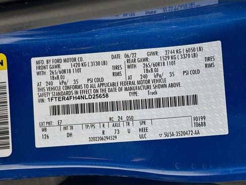 Certified 2022 Ford Ranger Lariat w/ Equipment Group 501A High image 35